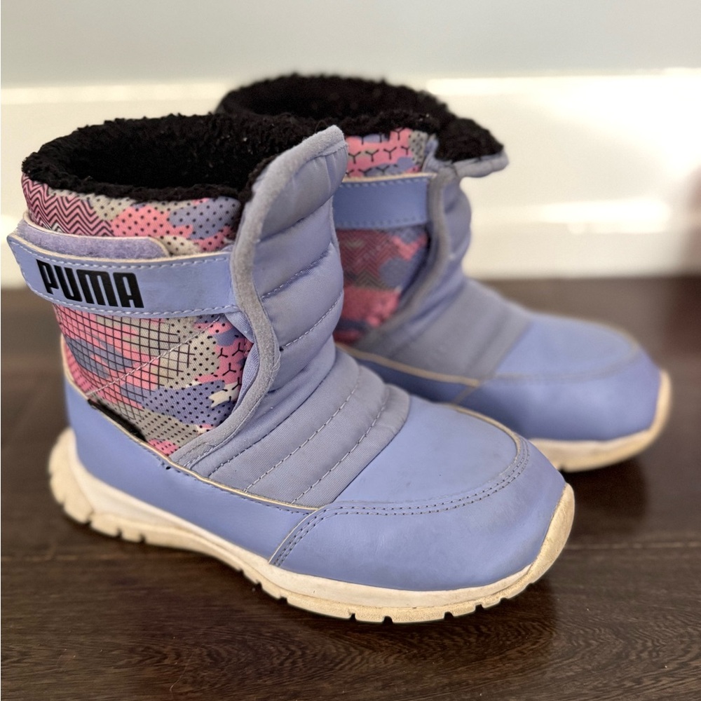 PUMA Kids Purple and Pink Snow Boots